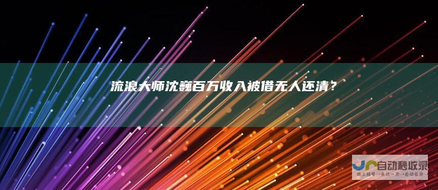 流浪大师沈巍百万收入被借无人还清？